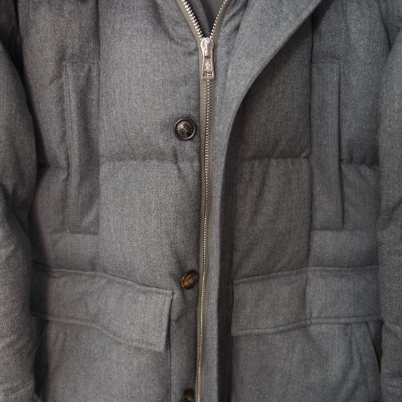 MONCLER Men's Vilaine Longline Fur-Trim Parka Size 5 (XXL) - Picture 6 of 16